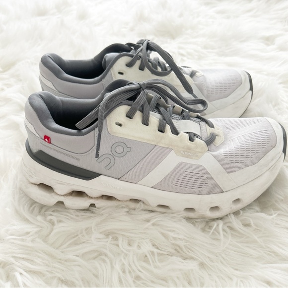 On Running Cloud Sneakers in White and Gray - Picture 2 of 5